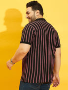 Men Plus Size Westen Striped Polo Tshirt - bigbanana