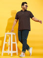 Men Plus Size Westen Striped Polo Tshirt - bigbanana