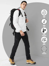 Men Plus Size NYC-White-F Solid Bomber Jacket - bigbanana