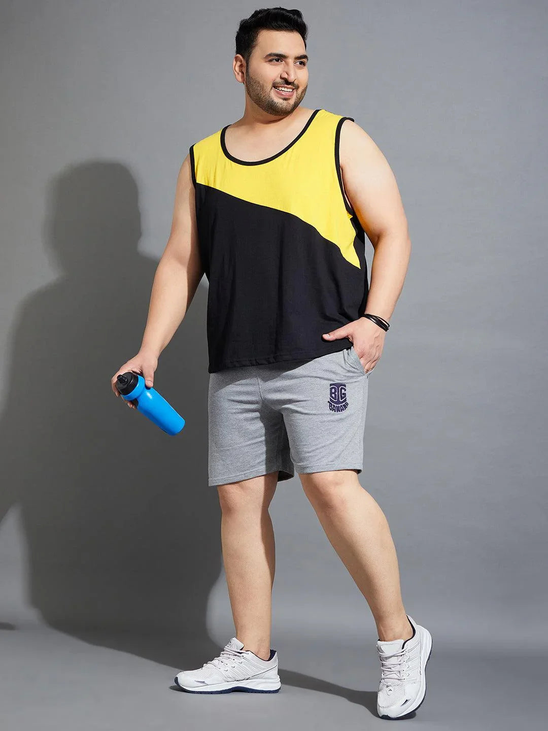 Men Plus Size Wood-10 Colorblock Vest - bigbanana