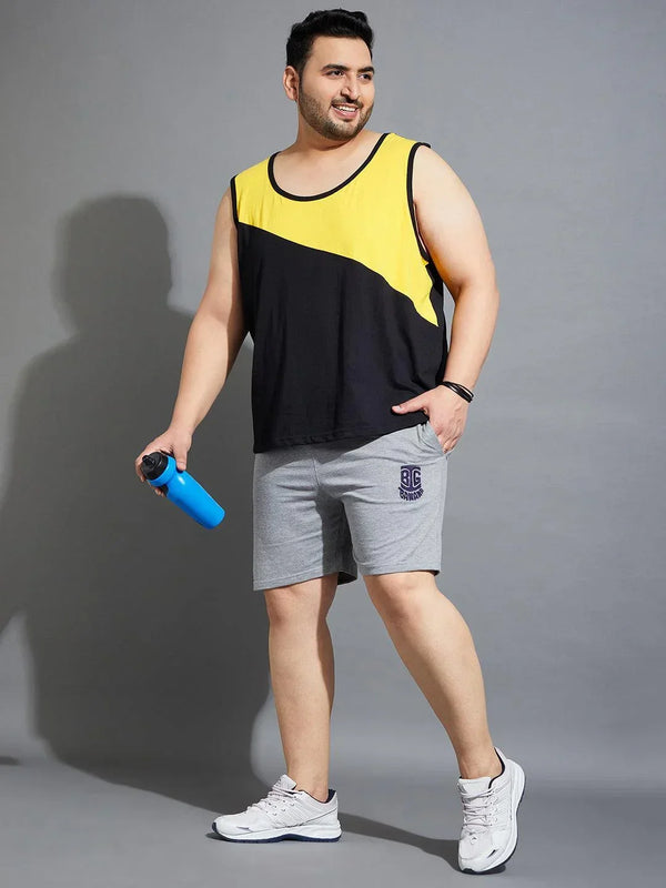 Men Plus Size Wood-10 Colorblock Vest