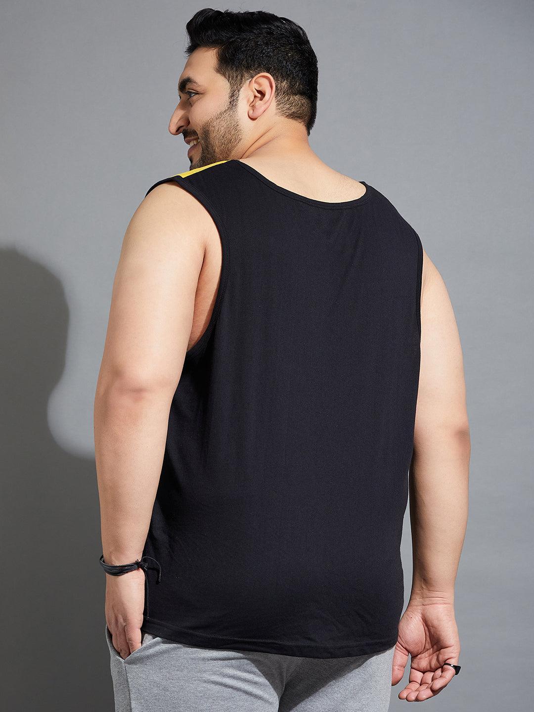 Men Plus Size Wood-10 Colorblock Vest - bigbanana