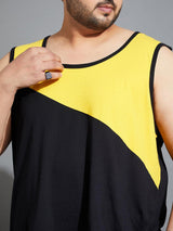 Men Plus Size Wood-10 Colorblock Vest - bigbanana