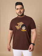 Men Plus Size Worth Printed Round Neck Tshirt - bigbanana