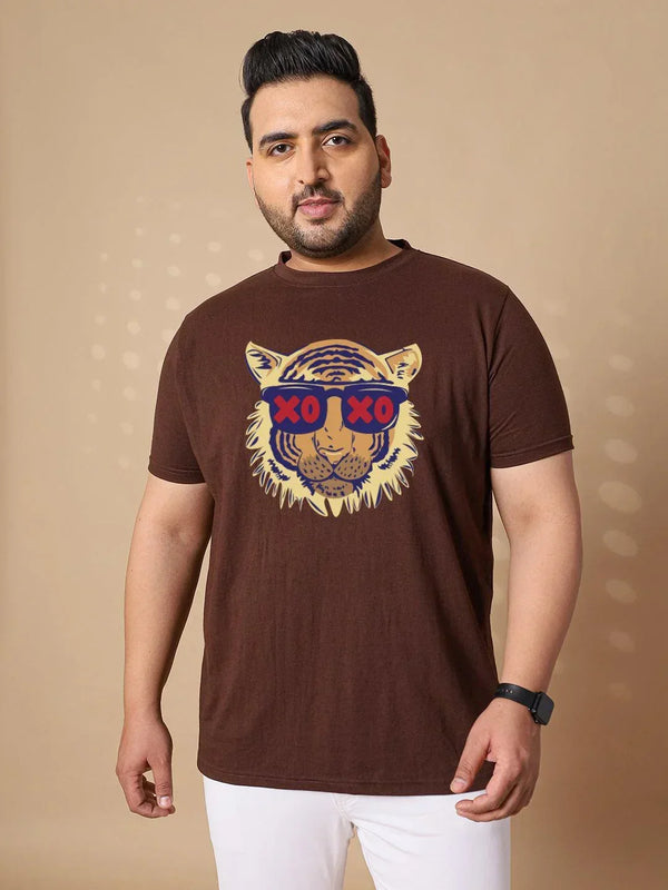 Men Plus Size Xoxo Printed Round Neck Tshirt