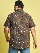 Men Plus Size Xzlum Floral Printed brown Shirt - bigbanana