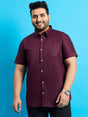 Men Plus Size Zenzo-Purple Solid Shirt - bigbanana