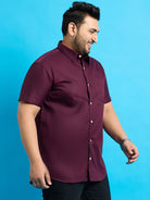 Men Plus Size Zenzo-Purple Solid Shirt - bigbanana