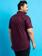 Men Plus Size Zenzo-Purple Solid Shirt - bigbanana