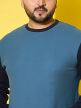 Men Plus Size Zerk Multicolor Colorblock Sweatshirt