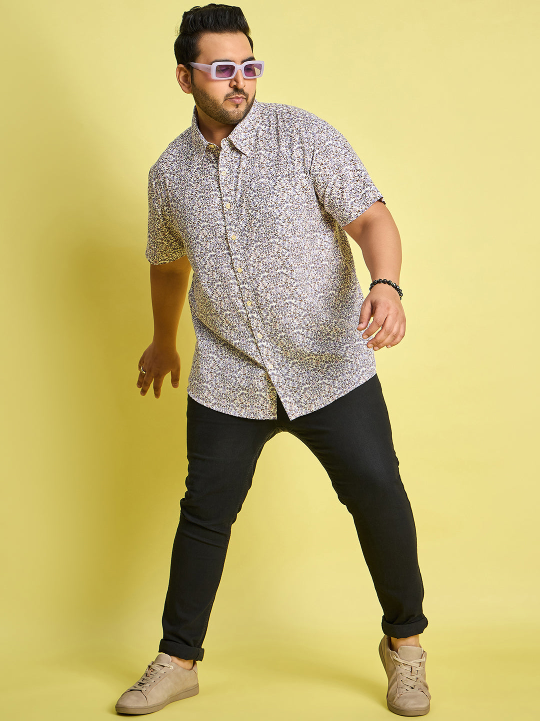 Men Plus Size Zordan Multi Colors Floral Print /Multi Colors Shirt - bigbanana