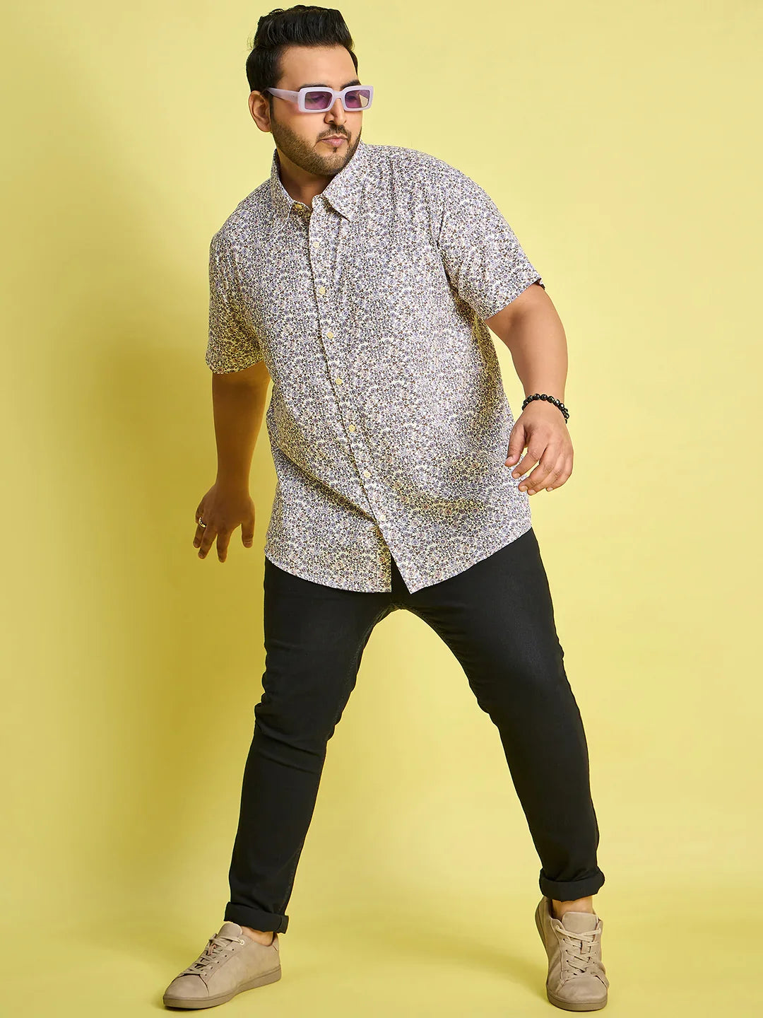 Men Plus Size Zordan Multi Colors Floral Print /Multi Colors Shirt - bigbanana