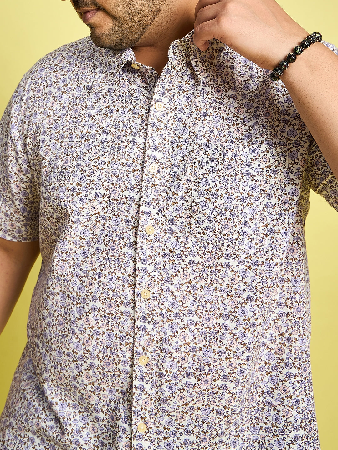Men Plus Size Zordan Multi Colors Floral Print /Multi Colors Shirt - bigbanana