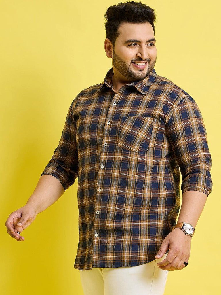 Men Plus Size Zuper Checked Shirt - bigbanana