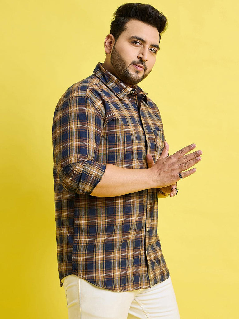 Men Plus Size Zuper Checked Shirt - bigbanana