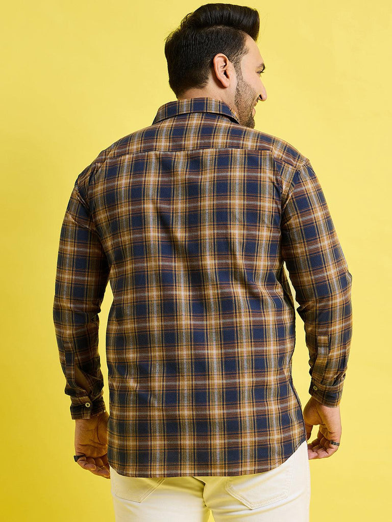 Men Plus Size Zuper Checked Shirt - bigbanana