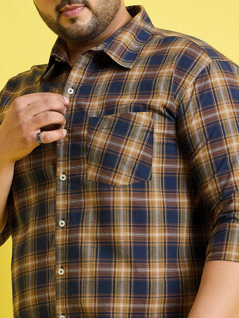 Men Plus Size Zuper Checked Shirt - bigbanana