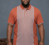 Men Plus Size Coraline Multi Striped Polo