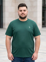 Men Plus Size Vaporcrew-Green Solid Green Round Neck