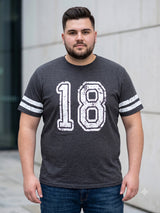 Men Plus Size Sudan Dark Grey Printed Round Neck Tshirts