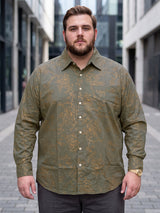 Men Plus Size Turlough Brown Printed Shirts