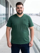 Men Plus Size Bitter Solid V-Neck Tshirt