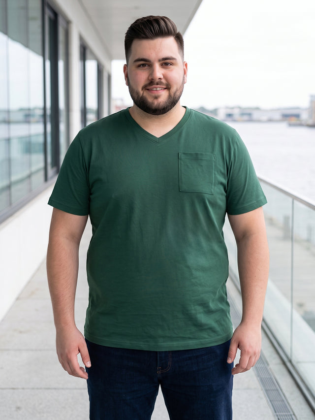 Men Plus Size Bitter Solid V-Neck Tshirt