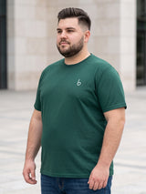 Men Plus Size Vaporcrew-Green Solid Green Round Neck