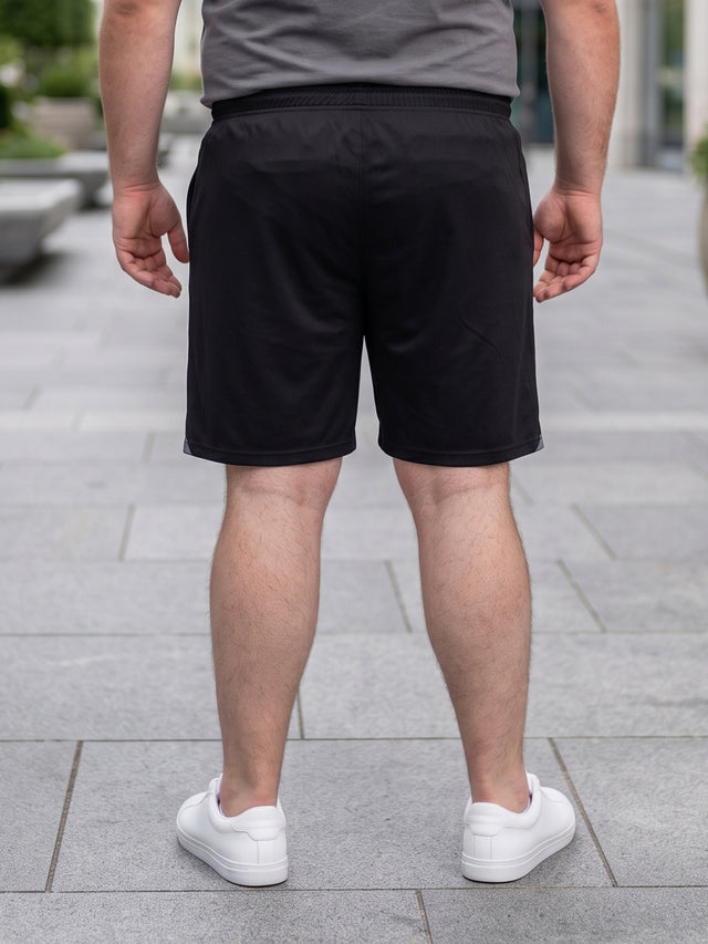 Men Plus Size Turbo-Black Black Solid Shorts