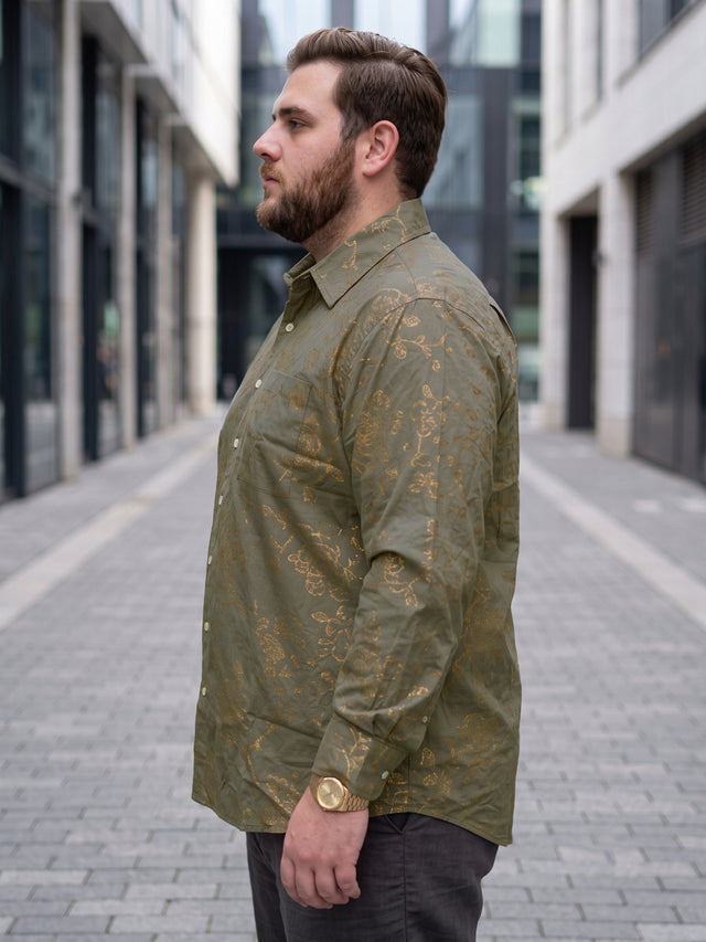 Men Plus Size Turlough Brown Printed Shirts