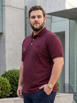 Men Plus Size Brew-Maroon Maroon Solid Polo Tshirts
