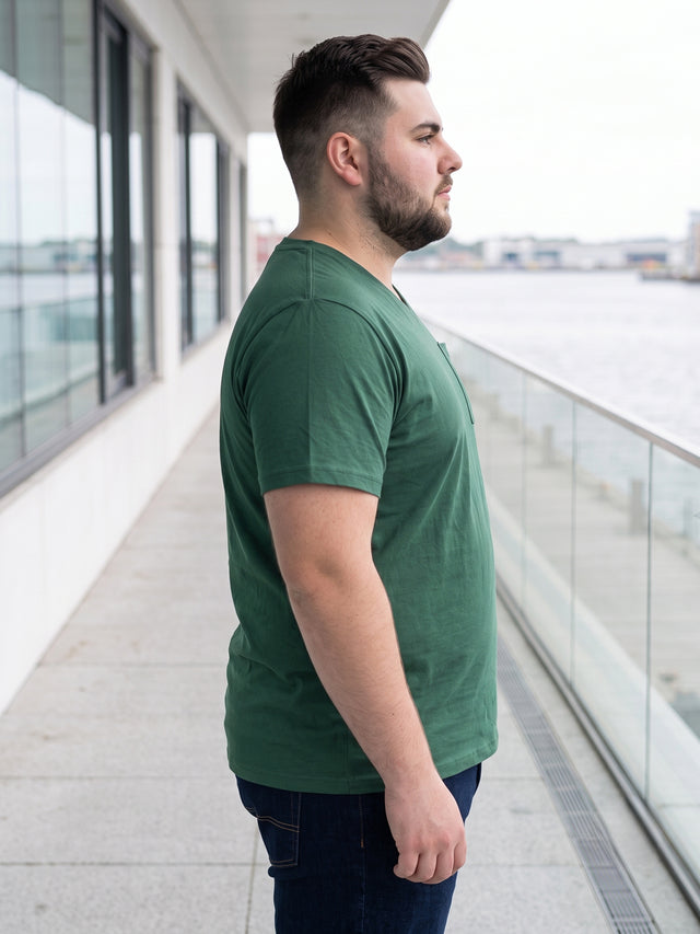 Men Plus Size Bitter Solid V-Neck Tshirt
