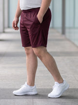 Men Plus Size Turbo-Maroon Maroon Solid Shorts