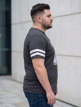 Men Plus Size Sudan Dark Grey Printed Round Neck Tshirts