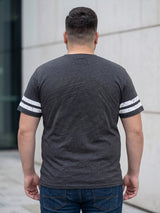 Men Plus Size Sudan Dark Grey Printed Round Neck Tshirts