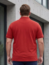 Men Plus Size Brew-Red Red Solid Polo Tshirts