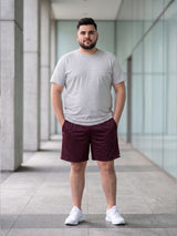 Men Plus Size Turbo-Maroon Maroon Solid Shorts