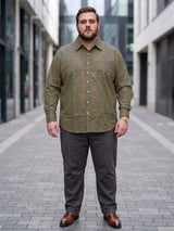 Men Plus Size Turlough Brown Printed Shirts