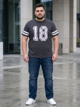 Men Plus Size Sudan Dark Grey Printed Round Neck Tshirts