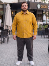 Men Plus Size Senan Mustard Printed Shirts