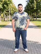 Men Plus Size Brabble Multicolor Printed Round Neck Tshirt