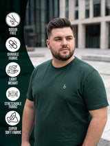 Men Plus Size Vaporcrew-Green Solid Green Round Neck