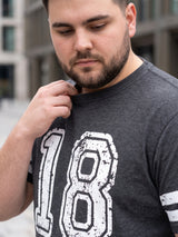 Men Plus Size Sudan Dark Grey Printed Round Neck Tshirts