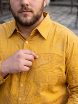 Men Plus Size Senan Mustard Printed Shirts