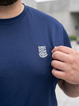 Men Plus Size Hiddenmist-Navy Blue Solid Navy Blue Round Neck Tshirt