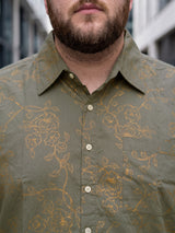 Men Plus Size Turlough Brown Printed Shirts