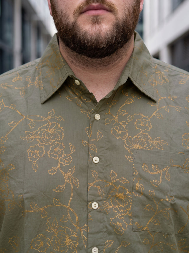Men Plus Size Turlough Brown Printed Shirts