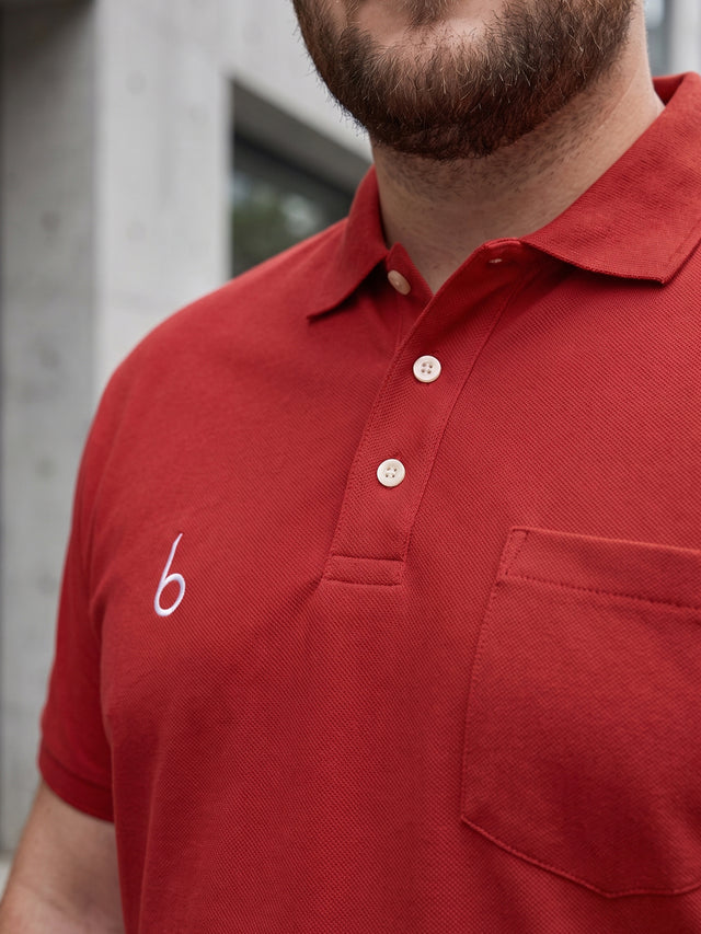 Men Plus Size Brew-Red Red Solid Polo Tshirts