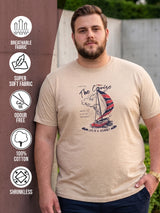 Men Plus Size Prisme Solid Beige Round Neck Tshirt