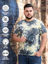 Men Plus Size Brabble Multicolor Printed Round Neck Tshirt